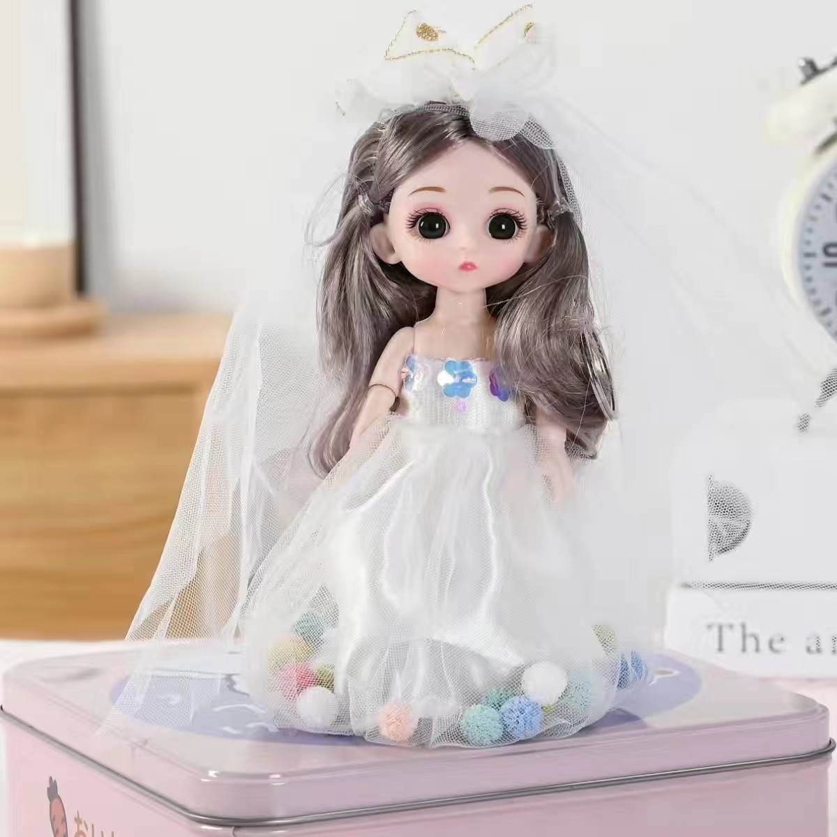 16厘米婚纱款芭比娃娃音乐版糖胶材质MR-22