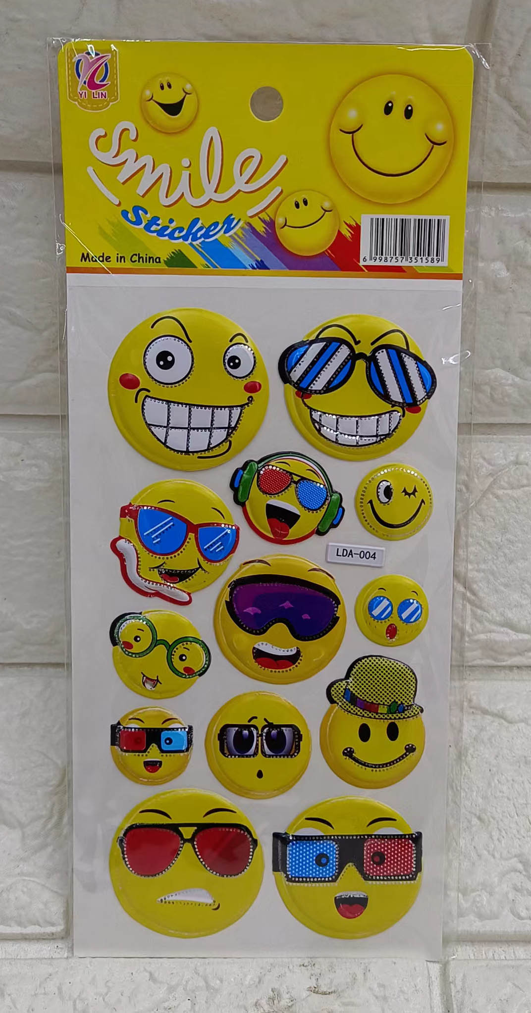 LDA smiley Face gold-embossed bubble stickers details Picture