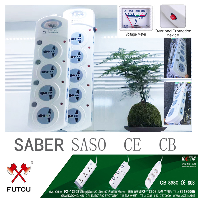 批发Q15插座万能孔插排 16位排插热销加纳 南非 赞比亚 非洲插座带电压表巴西插头全铜插排 电源插座图