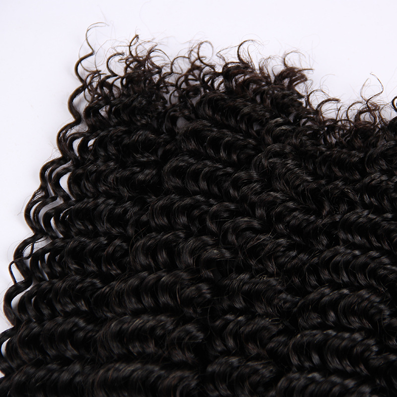 European, American and Brazilian real human wigs, straight and curved hair curtains, deep wave overseas hair distribution real human hair curtains Specification image