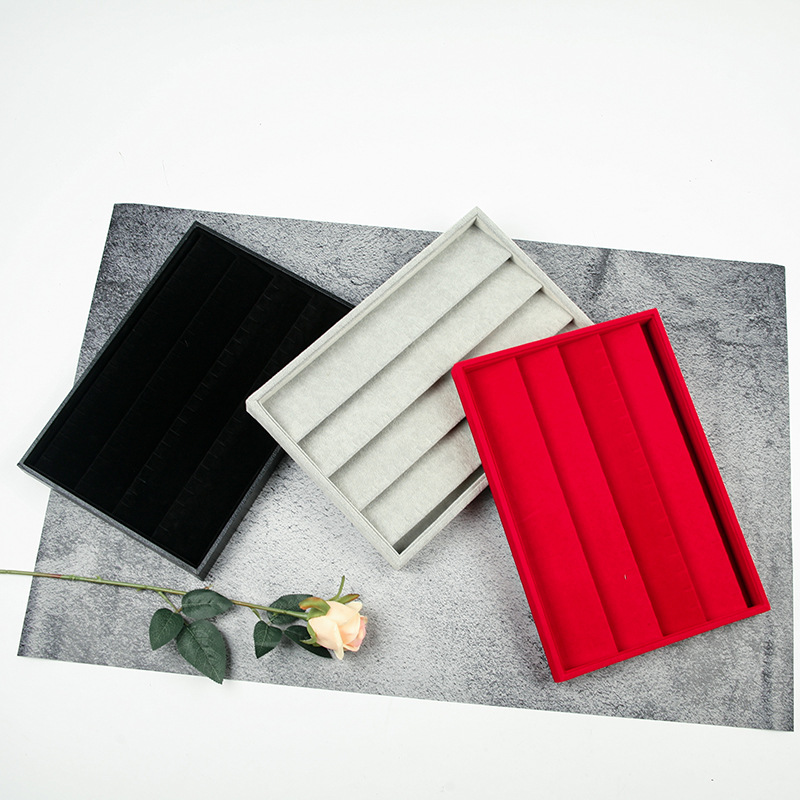 高档戒指耳钉耳环展示盘浪漫绒布首饰礼盒中号饰品收纳盒批发厂家-万宝包装盒厂-030