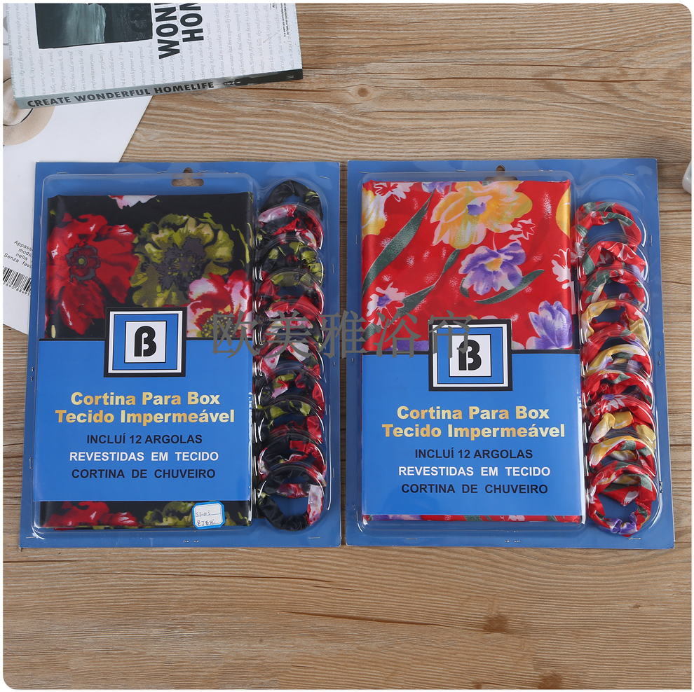 浴帘防水防霉加厚挂帘浴室隔断帘子免打孔门帘洗澡帘子涤纶布环浴帘