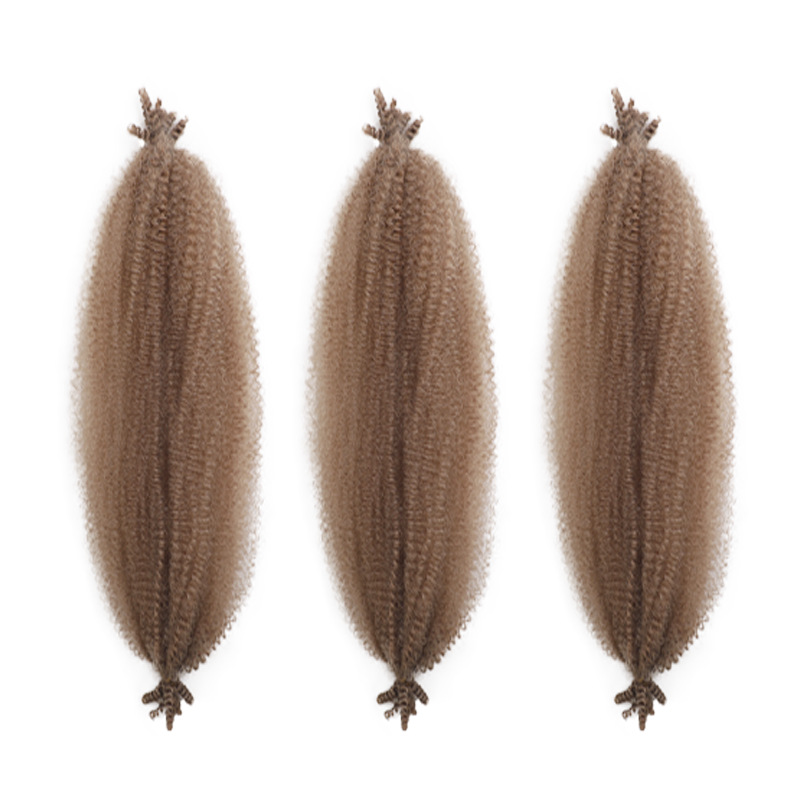 Wig, braid, synthetic Crochet Hair, Spring Afro Twist Crochet Hair, hand-torn caterpillar Item Picture