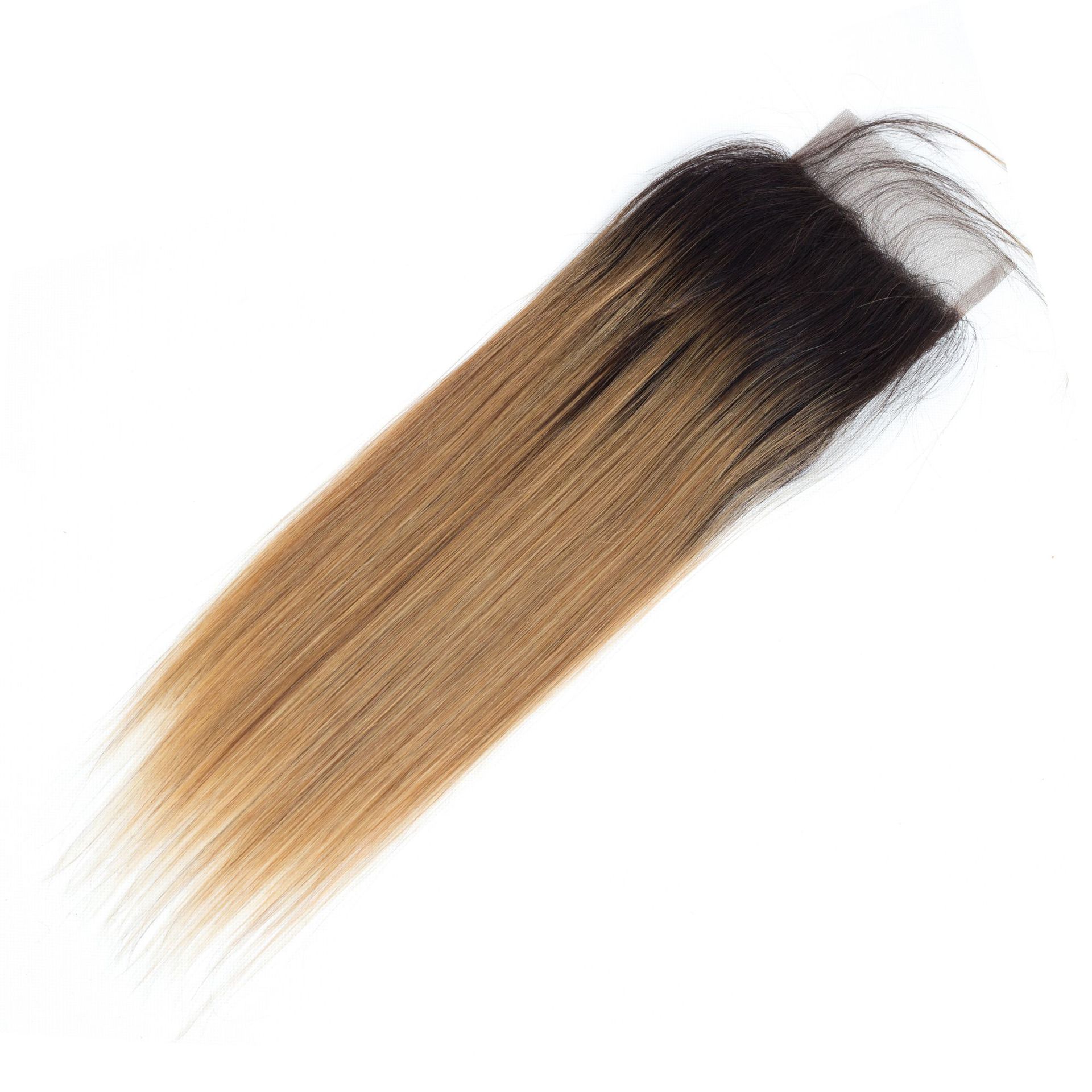 4x4 1b/27 真人发假发发块 lace closure亚马逊爆品 蕾丝发块