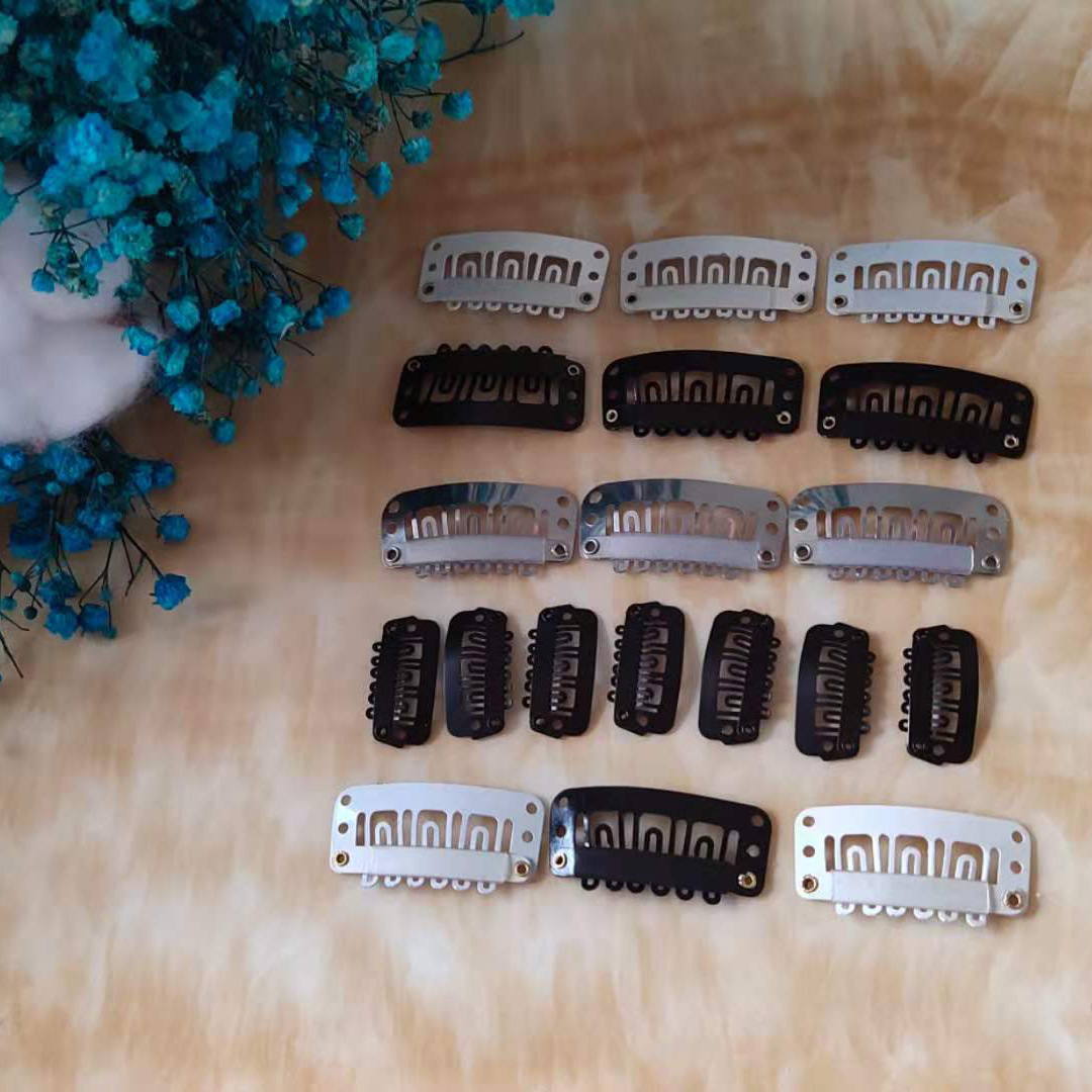 DIY carbon steel 3.2CM nine-tooth anti-rust wig, BB clip, water drop pet clip, direct sales hair extension details Picture