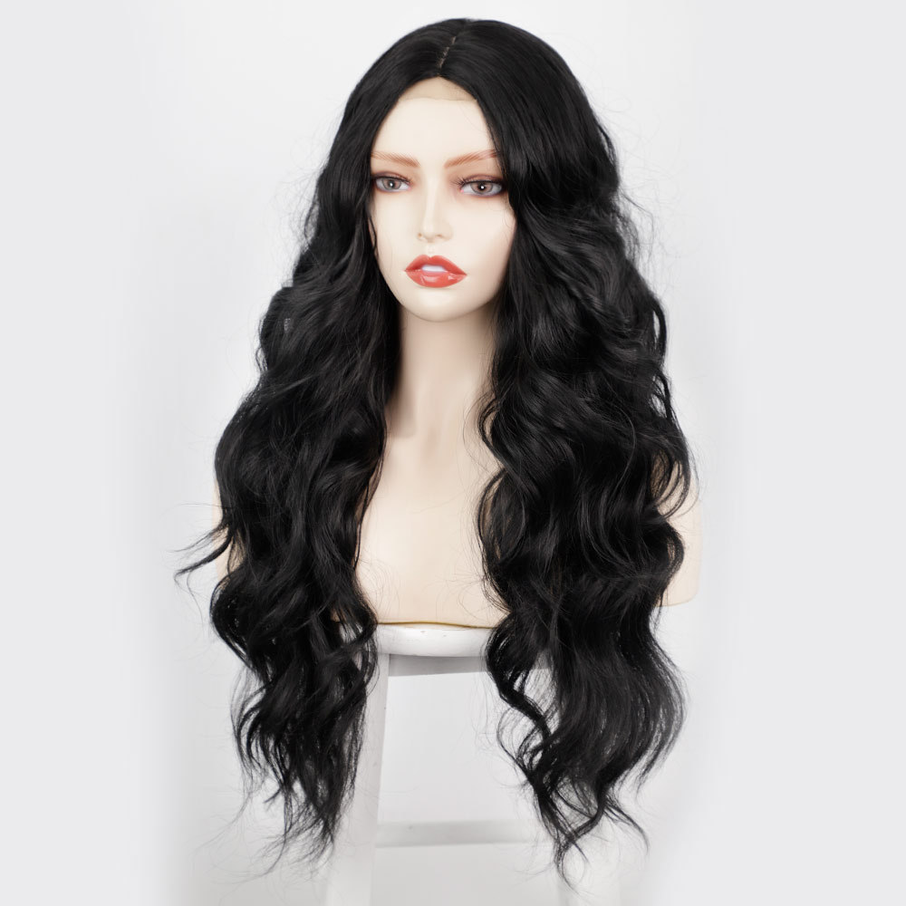 European and American women's wigs, lace women's wigs, synthetic long curly hair, wave wigs, wigs and head covers details Picture