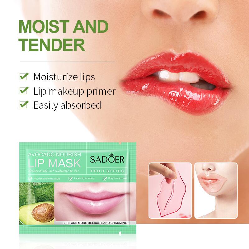 SADOER avocado lip Mask for reducing lip lines in full English, cross-border export live wholesale details Picture