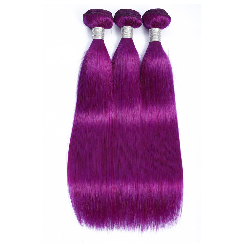 European and American wigs, pure pink and pure purple human hair curtains