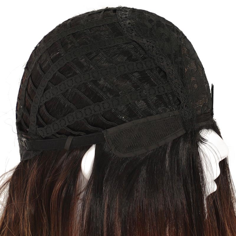 A popular cross-border wig cover for women with long straight hair from Europe and America, with a T-color dyed inner buckle