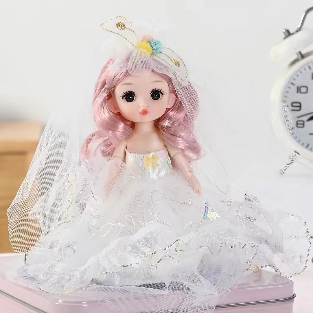 16 cm wedding dress Barbie doll music version candy rubber material MR-28