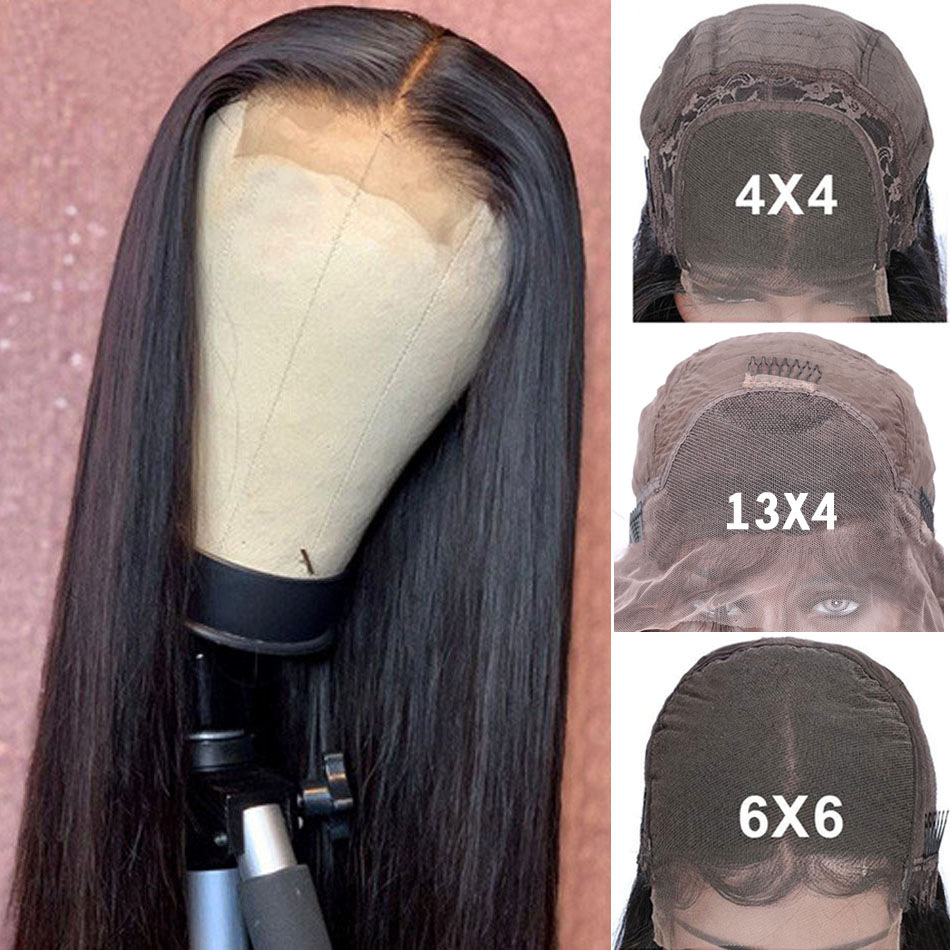 13x4 hand-woven front lace human hair wigs Lace headgear real human hair
