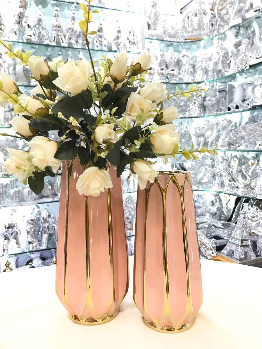 New style of pink glazed ceramic vase details Picture