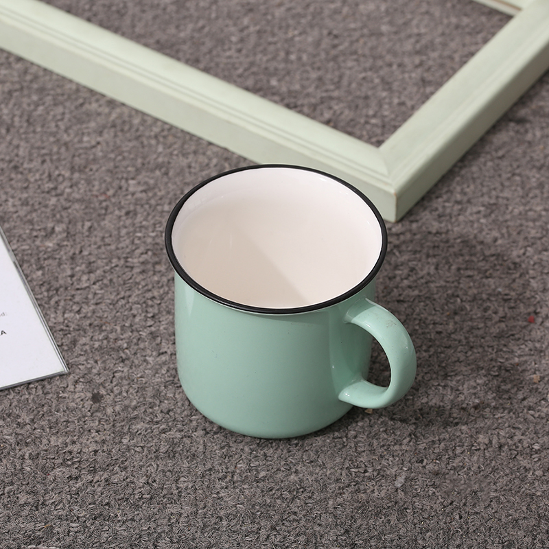 Macaron-colored water cup imitating enamel mug Item Picture