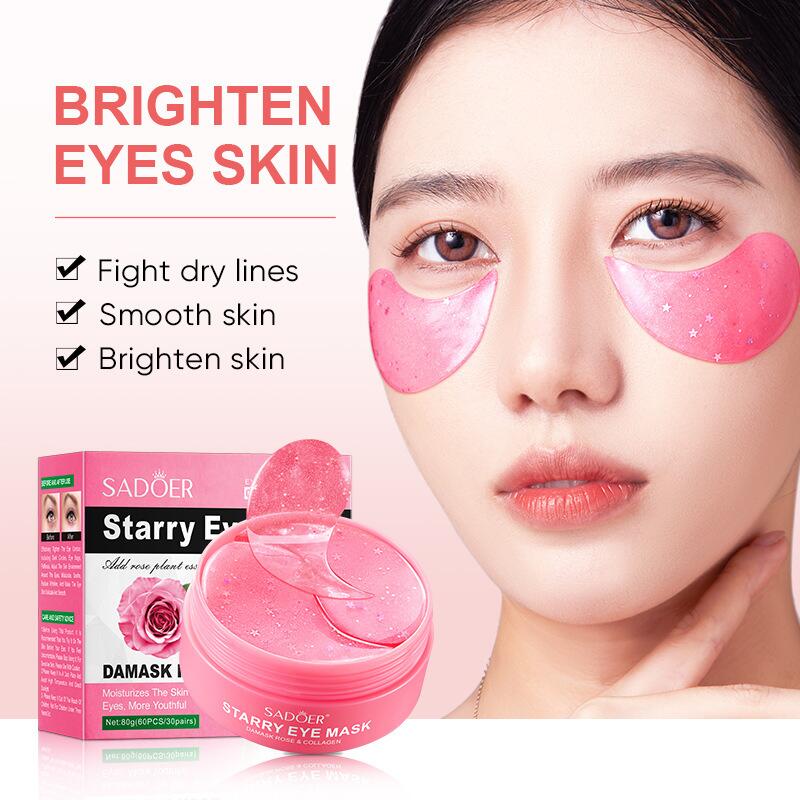 All-english starry sky eye mask box set SADOER Bamboo Charcoal rose Moisturizing and improving dark circles cross-border export wholesale details Picture