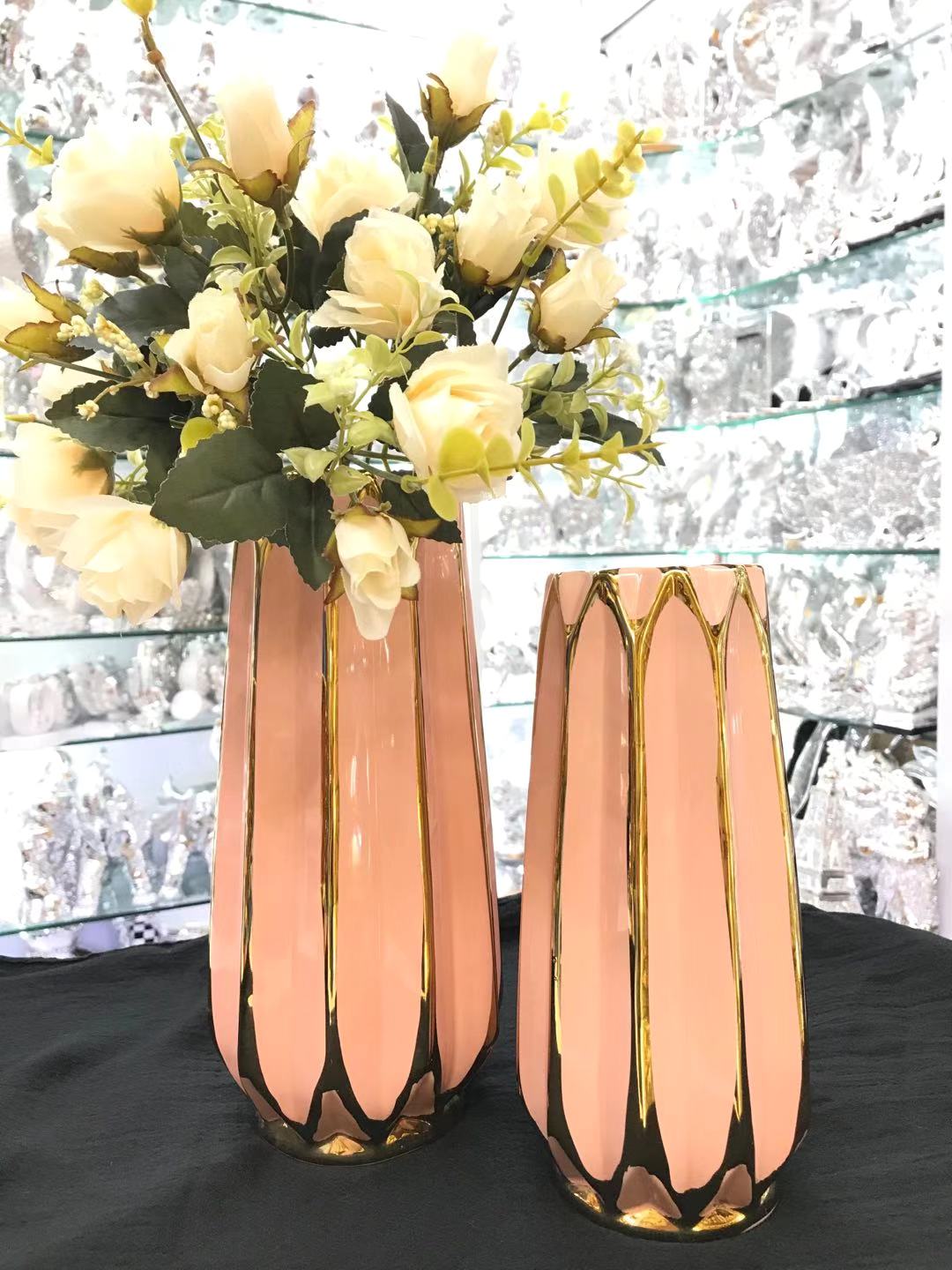 New style of pink glazed ceramic vase