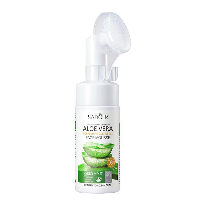 SADOER Aloe Vera Facial Cleanser with brush head 120ml cross-border foreign trade live wholesale