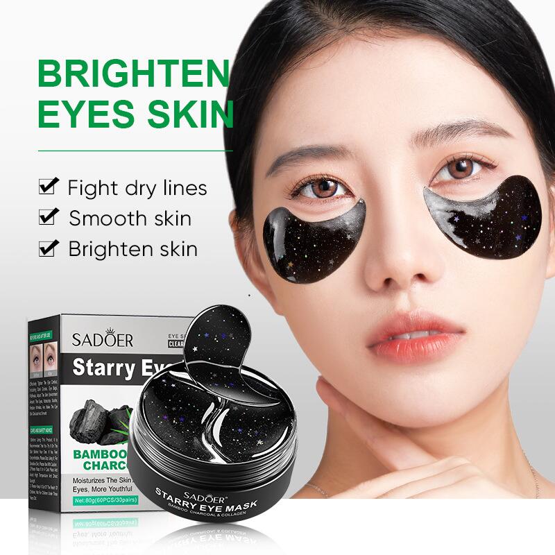 All-english starry sky eye mask box set SADOER Bamboo Charcoal rose Moisturizing and improving dark circles cross-border export wholesale