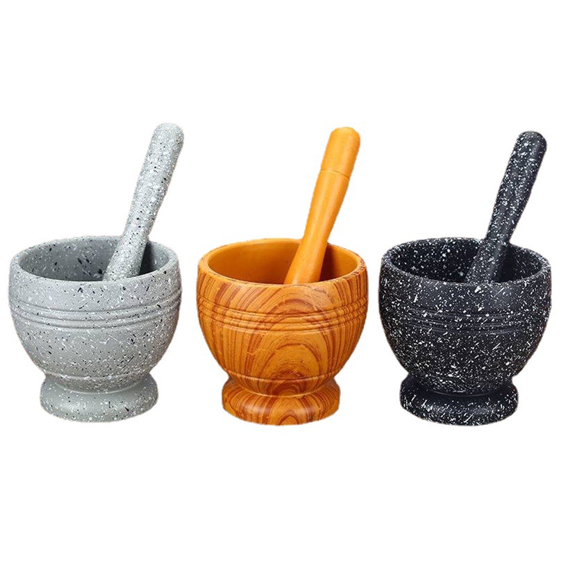 Black resin garlic tamper imitating stone details Picture