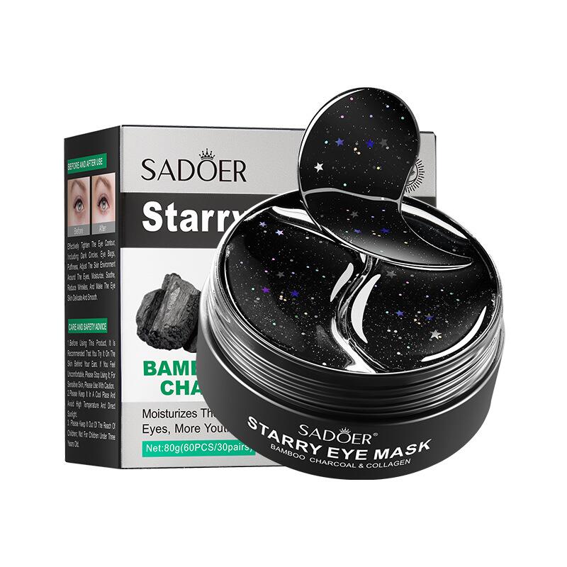 All-english starry sky eye mask box set SADOER Bamboo Charcoal rose Moisturizing and improving dark circles cross-border export wholesale Application Scenario