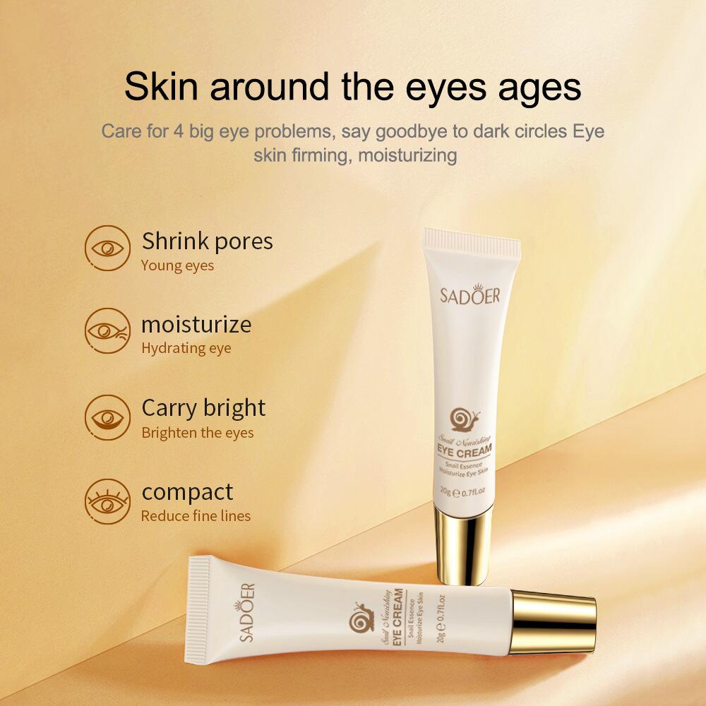 All-english Snail Eye Cream 20g SADOER Eye Care for reducing eye wrinkles and dark circles Cross-border export wholesale Specification image