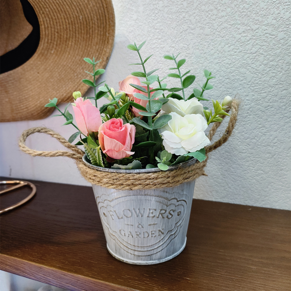 Golden Autumn Flower Shop 104015 Artificial Potted Plants, artificial flowers, bonsai, Green plants, potted plant Ornaments, multi-color artificial succulents, small bonsai combination ornaments, living room and dining room table decoration items, Festival gifts, roses, tulips, 33