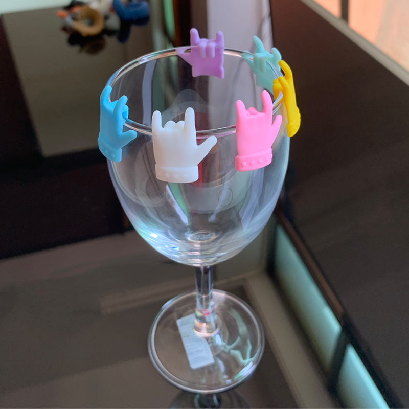 手指酒杯标记/高脚杯识别器/创意杯子区分产品图