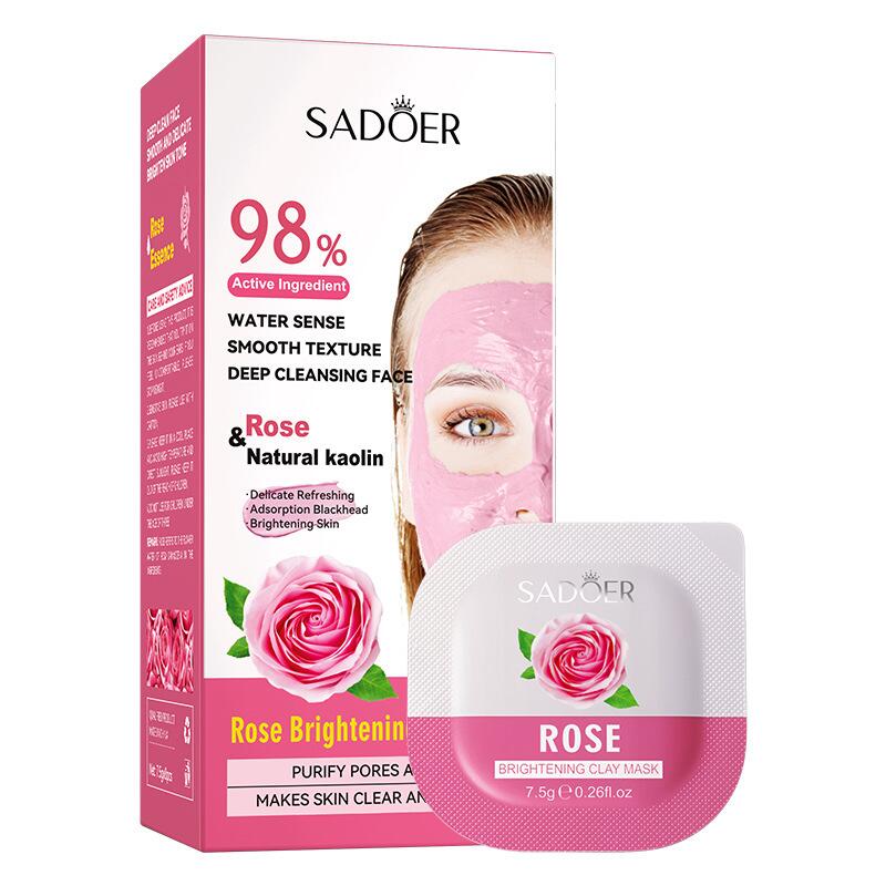 Cross-border export wholesale of SADOER Green Tea Turmeric Rose Moisturizing Mask with all-English cleansing mud mask Specification image