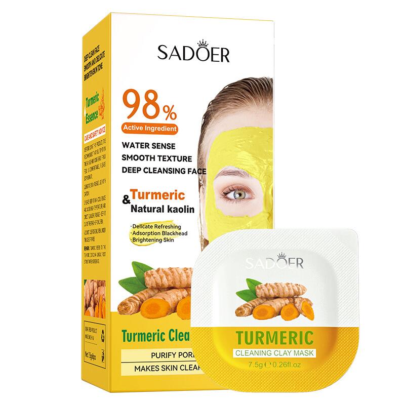 Cross-border export wholesale of SADOER Green Tea Turmeric Rose Moisturizing Mask with all-English cleansing mud mask details Picture