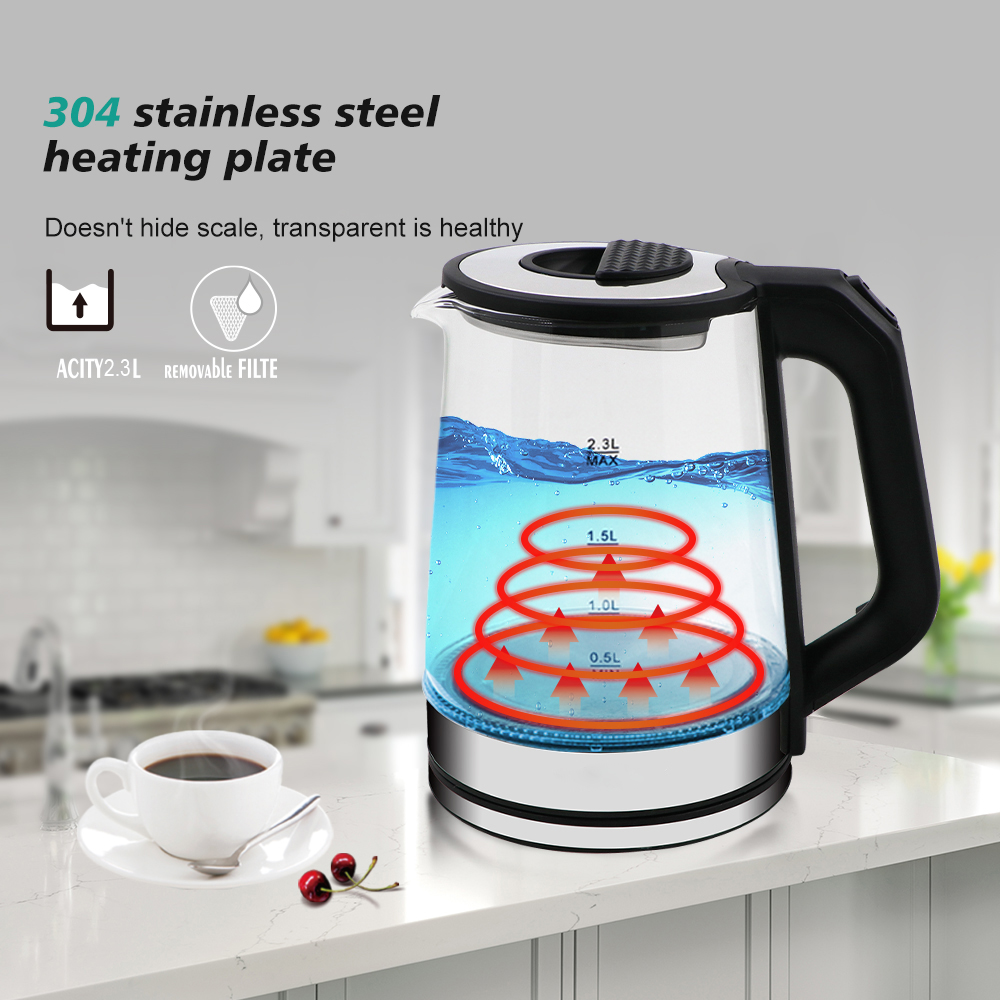 欧规2.3L家用高硼硅玻璃水壶养生壶煮茶器电热水壶R.7846详情图2