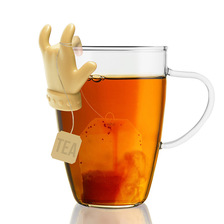 Tea Heroes 创意个性手指造型茶匙架 茶包托茶勺架2件套 红蓝现货
