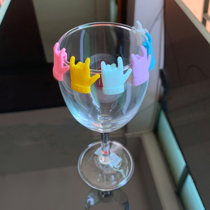 手指酒杯标记/高脚杯识别器/创意杯子区分细节图