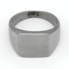 新款时尚男士钛钢不修钢复古朋克风戒指方形亚光拉丝指环