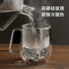 厂家直销双层大肚杯 咖啡杯 透明玻璃马克杯 高硼硅耐热玻璃杯