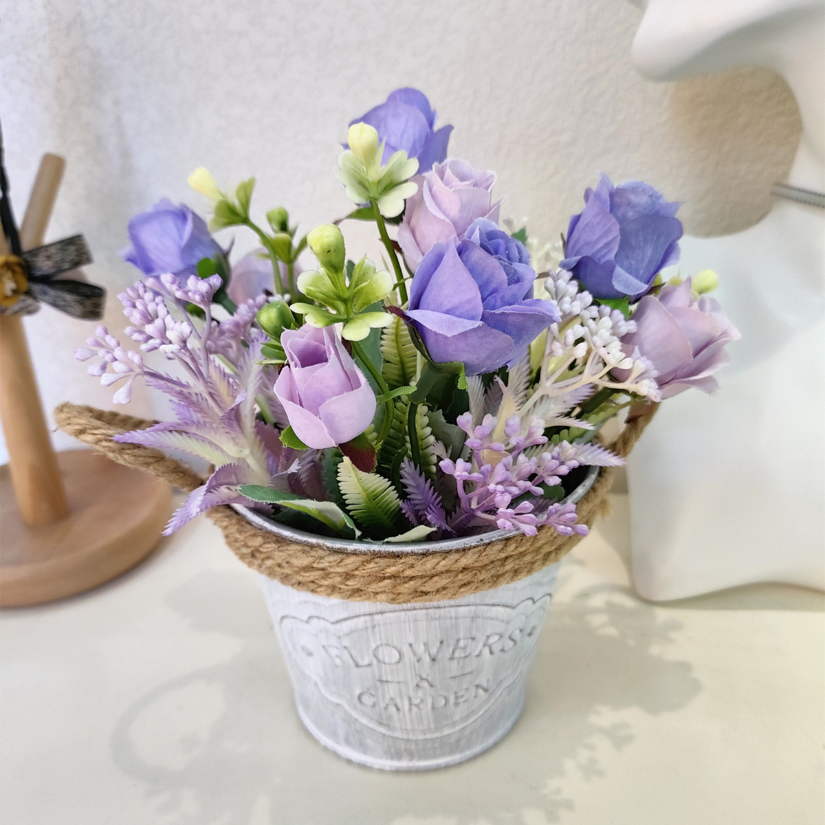 Golden Autumn Flower Shop 104015 Artificial Potted Plants, artificial flowers, bonsai, Green plants, potted plant ornaments, multi-color artificial succulents, small bonsai combination ornaments, living room and dining room table decoration items, Festival gifts, roses, tulips, 30