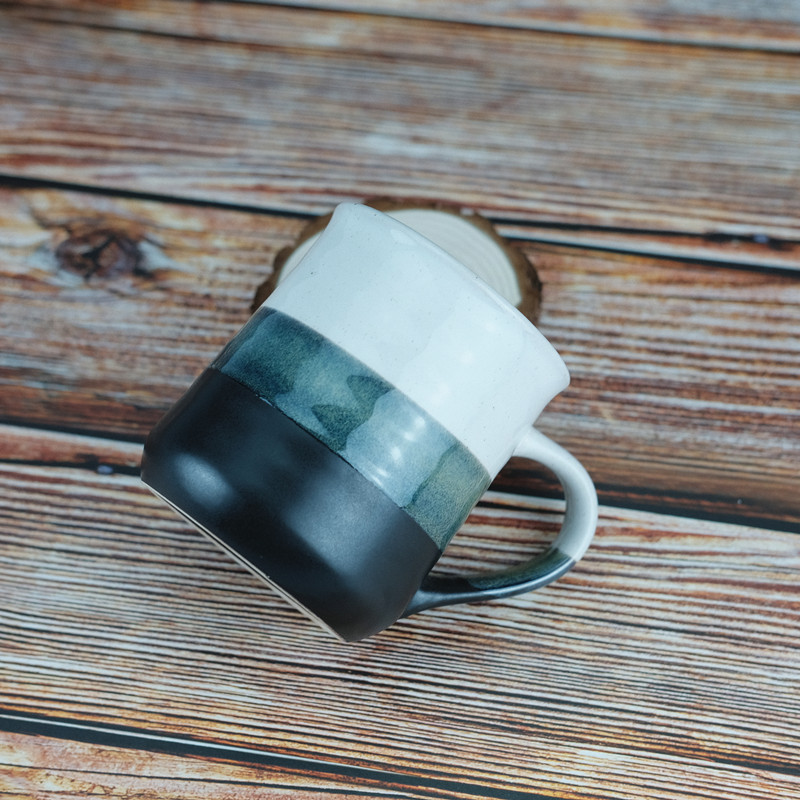 陶瓷复古陶瓷杯条纹色釉水杯复古咖啡杯