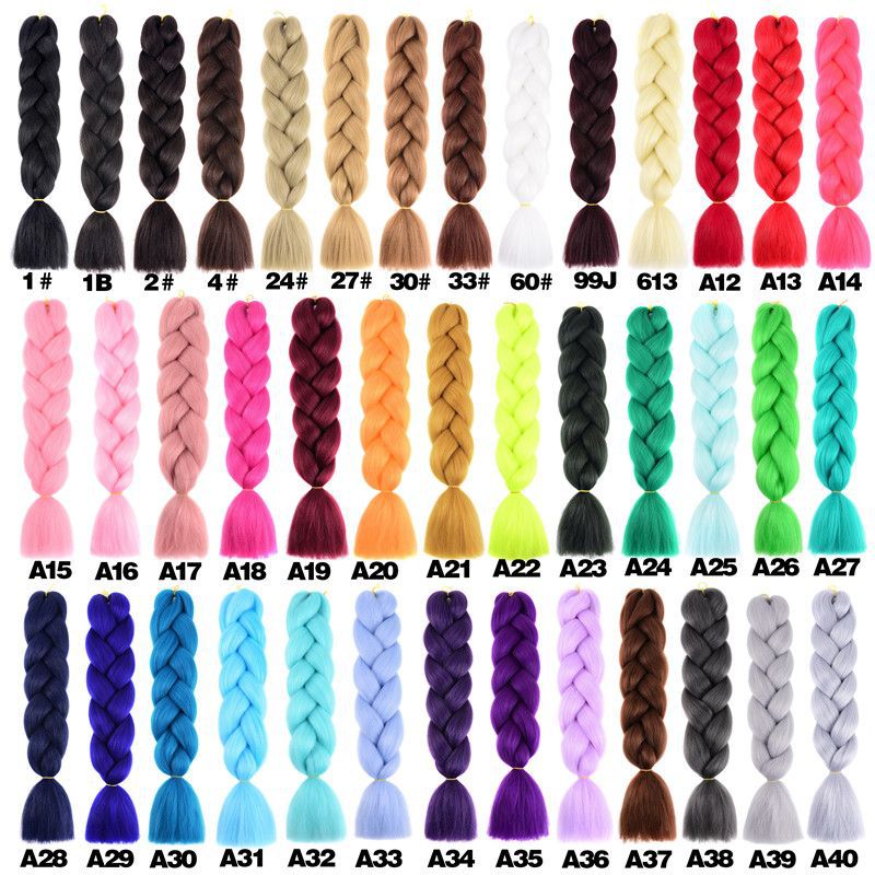 European and American large braid wigs for women, colorful dirty braids, gradient color synthetic fiber wigs, high-temperature silk braids details Picture