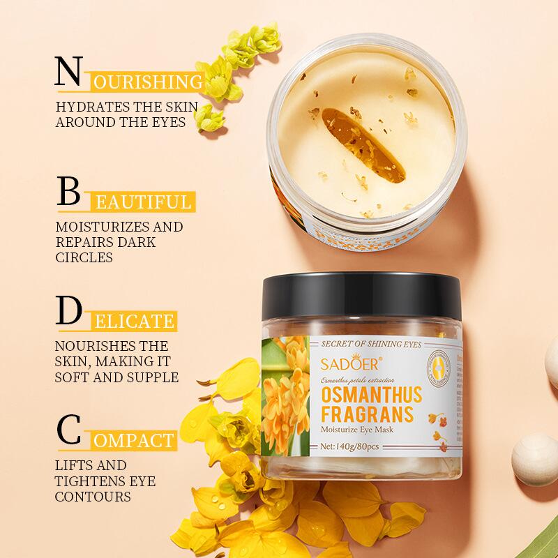 All-english Golden osmanthus eye mask SADOER moisturizes and hydrates, reduces dark circles, cross-border foreign trade live streaming wholesale Specification image