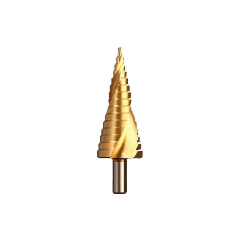 A 3-piece set of hexagonal handle spiral groove titanium-coated 4-12/4-20/4-32 step drill bit set Application Scenario
