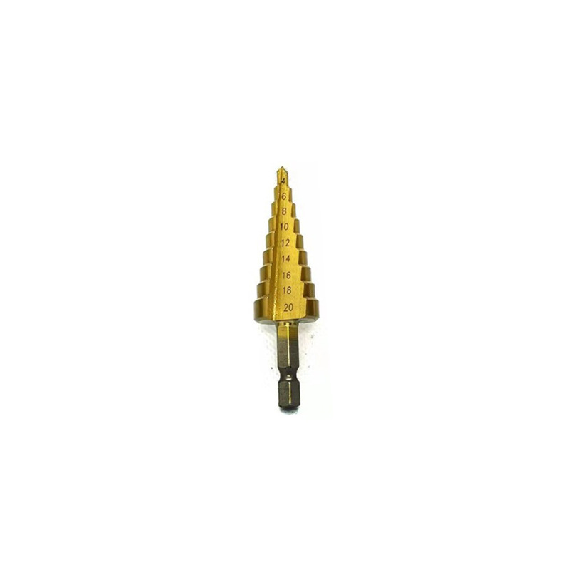 A 3-piece set of hexagonal handle spiral groove titanium-coated 4-12/4-20/4-32 step drill bit set Specification image