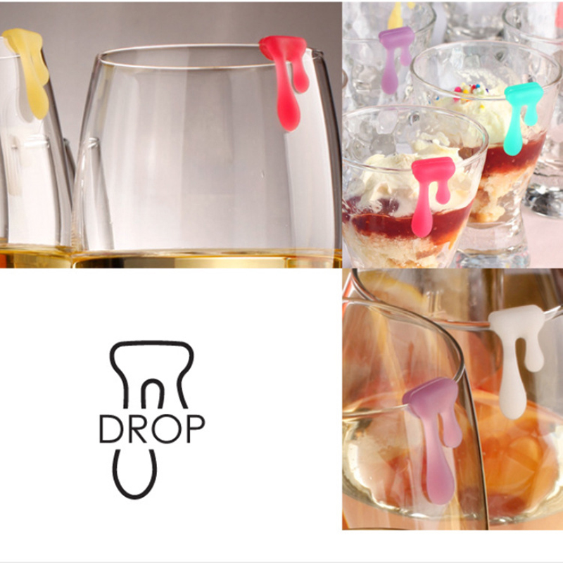 Marcadores de copas de vino identificadores de copas de vino distintivos de copas etiquetas logos Drink Markers_Drop Item Picture
