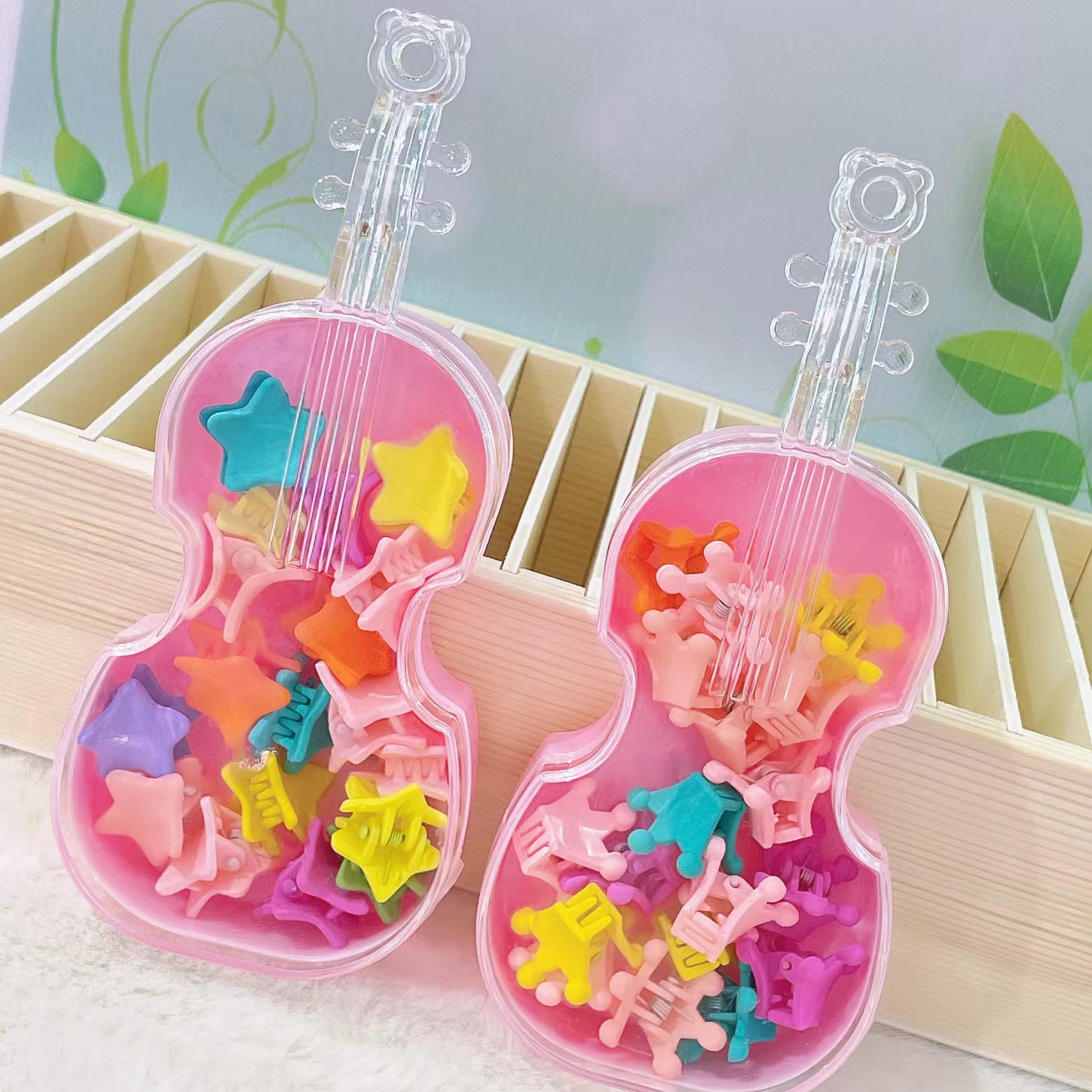 Viola classic children's gift box, multiple styles of hair clips, rainbow color claw clips, bright colors, matte color, strong texture, popular colors for children's hair clips Specification image