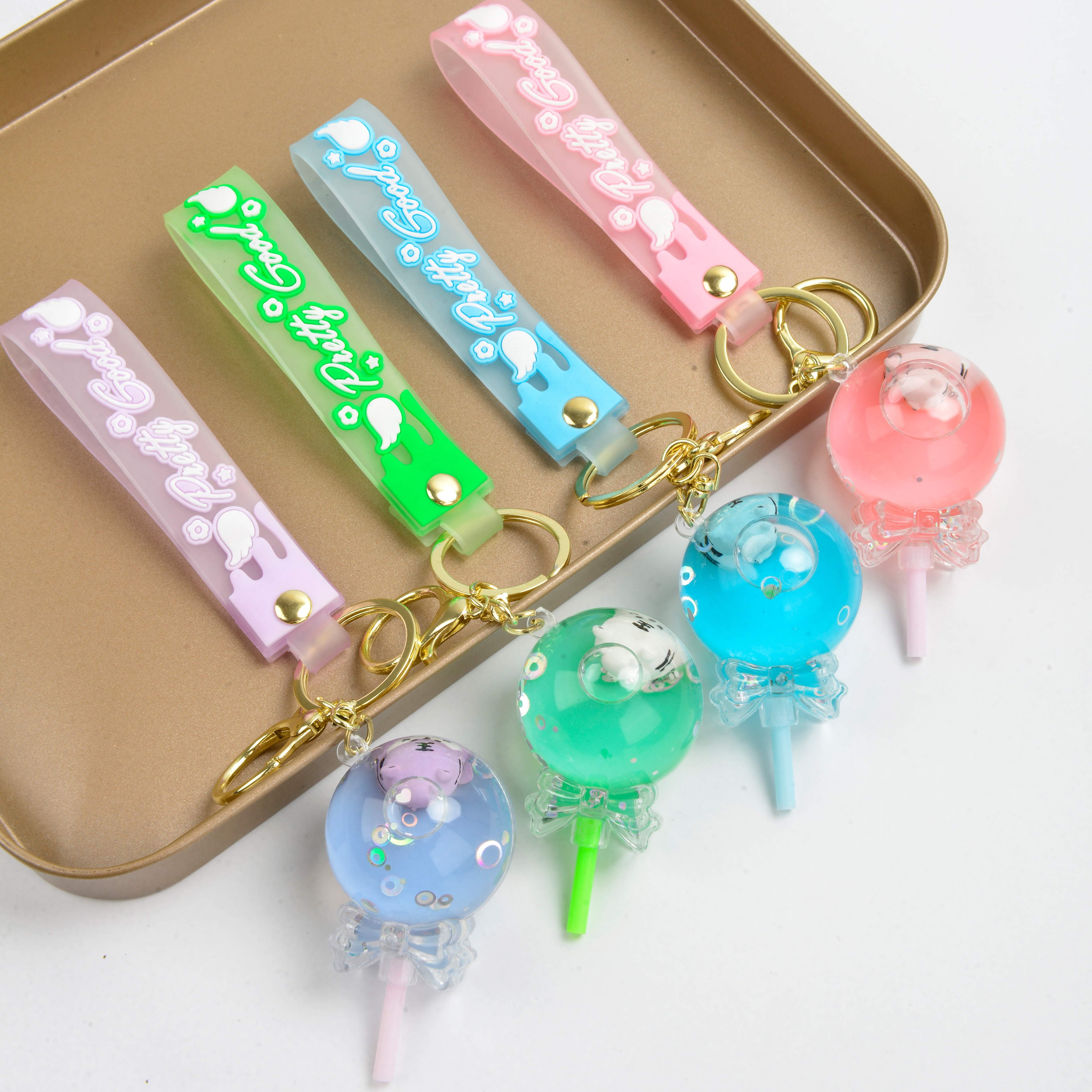 2022冬季新款卡通图案钥匙扣网红爆款棒棒糖入油钥匙扣