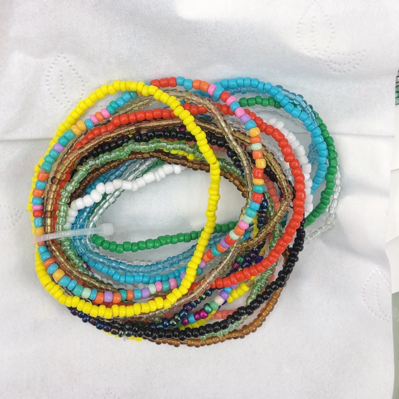 欧美跨境饰品夏季百搭彩色米珠脚链简约创意手链多用滩摊潮流脚饰细节图