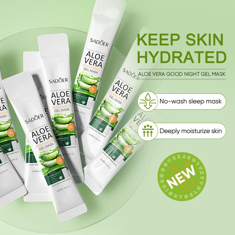All-english aloe vera night mask strip set SADOER sleep Mask, no-rinse application type cross-border export wholesale Specification image