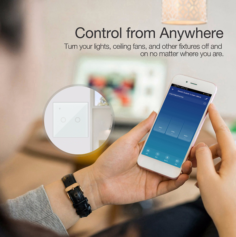 TUYA smart switch WIFI wireless control switch 1,2,3 gan详情图3