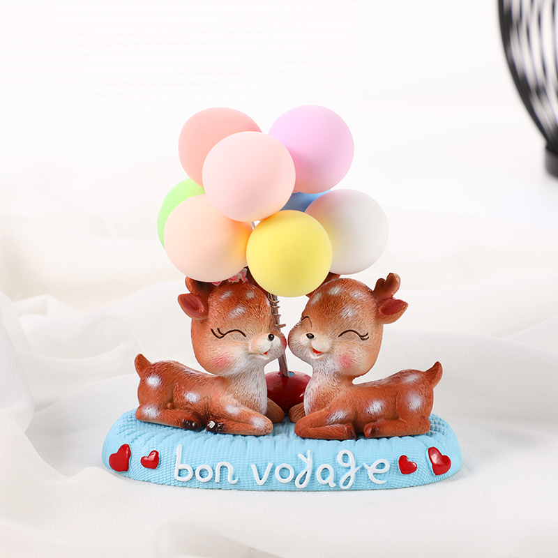 厂家直销 创意ins风麋鹿告白气球汽车摆件家居客厅摆件现货批发图