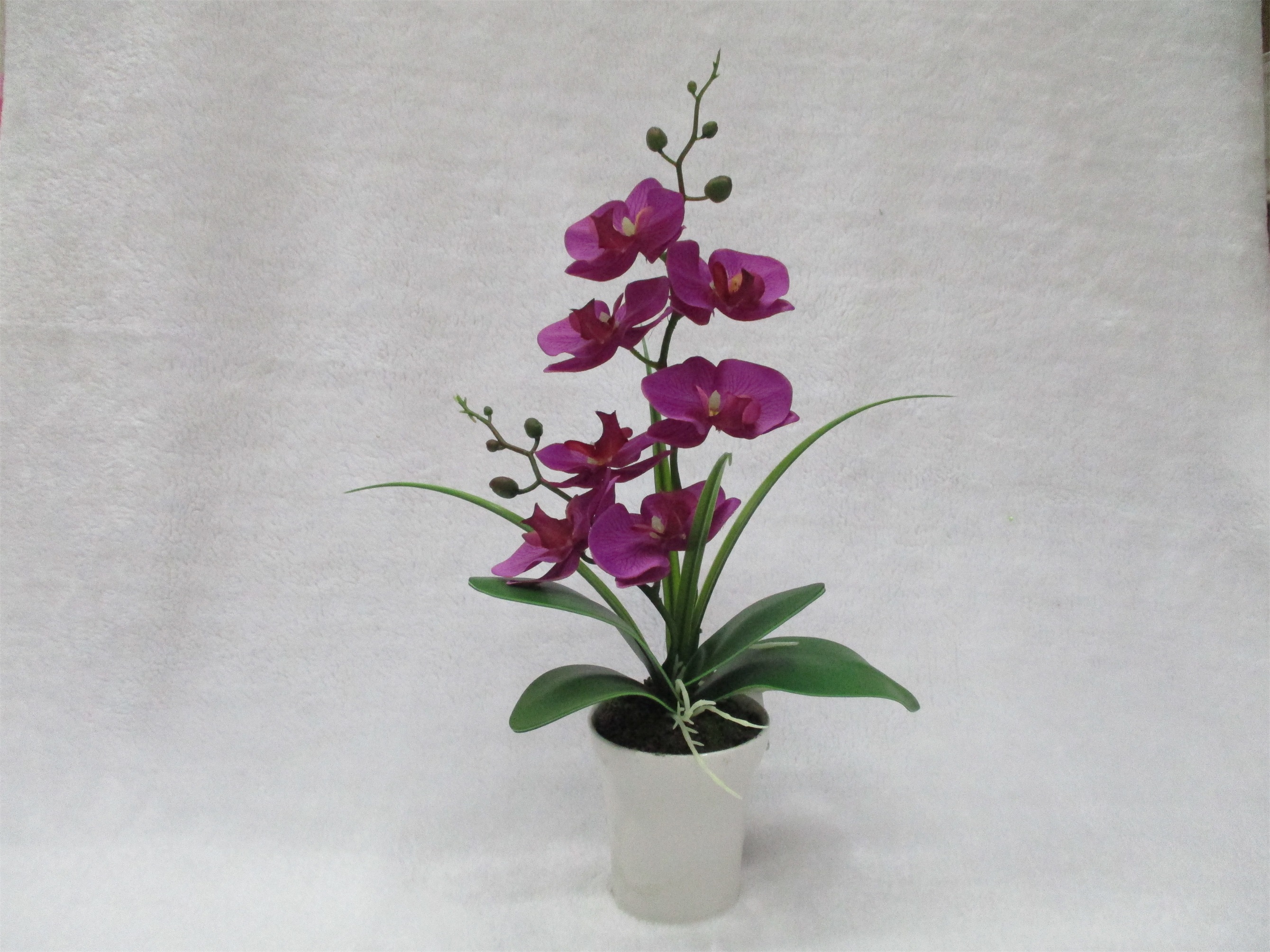 S18123-016 High-end artificial flower home beauty display rose potted plastic flower Specification image