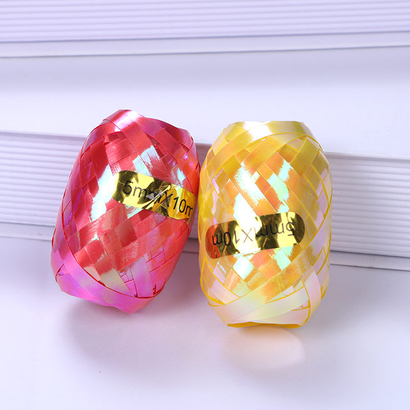 橄榄球彩带/10M气球绳/彩虹膜彩带白底实物图