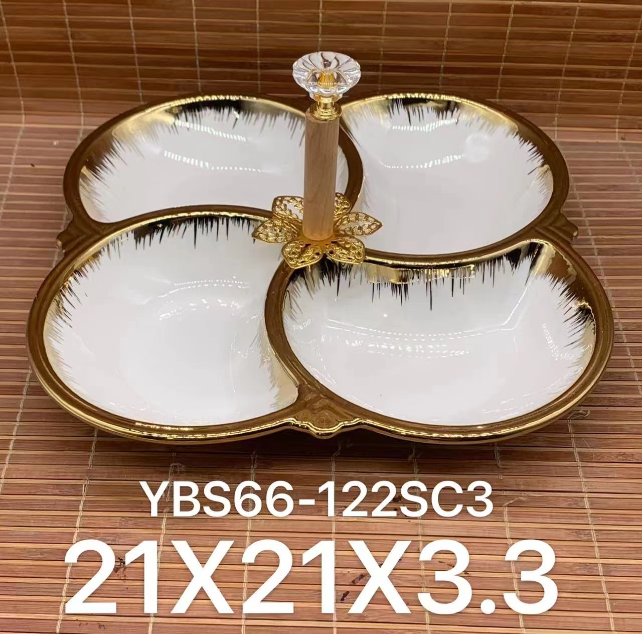 Ceramic gold-painted dinner plates and electroplated fruit plates details Picture