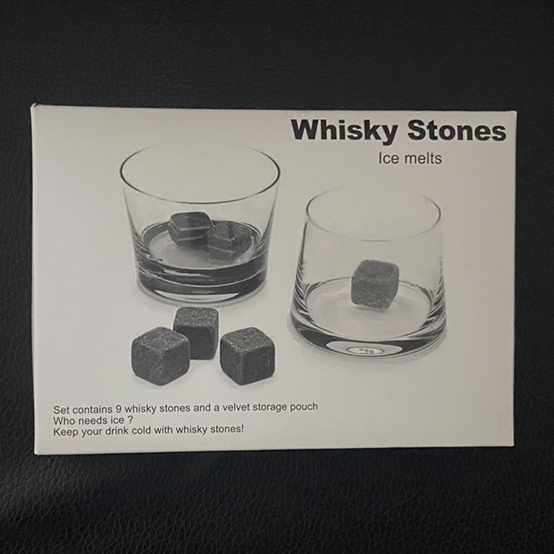 家用创意威士忌冰块石头冰镇速冻套装石头粒天然冰酒石送布袋包装